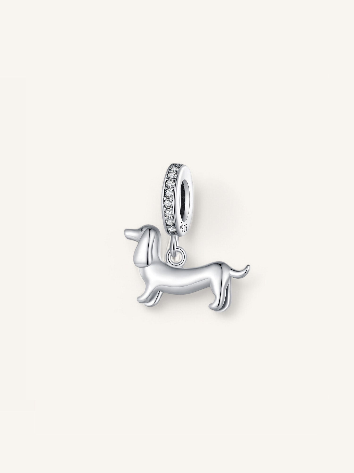 Charm de plata perro Teckle compatible con Pandora