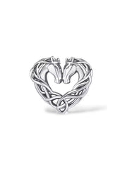 Charm compatible Pandora dos caballos entrelazados en nudo celta formando un corazón en plata de ley 925.