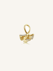 Charm Ginkgo plata ley acando en oro para puleras tipo Pandora