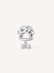 Charm de plata con huella de perro compatible con Pandora.