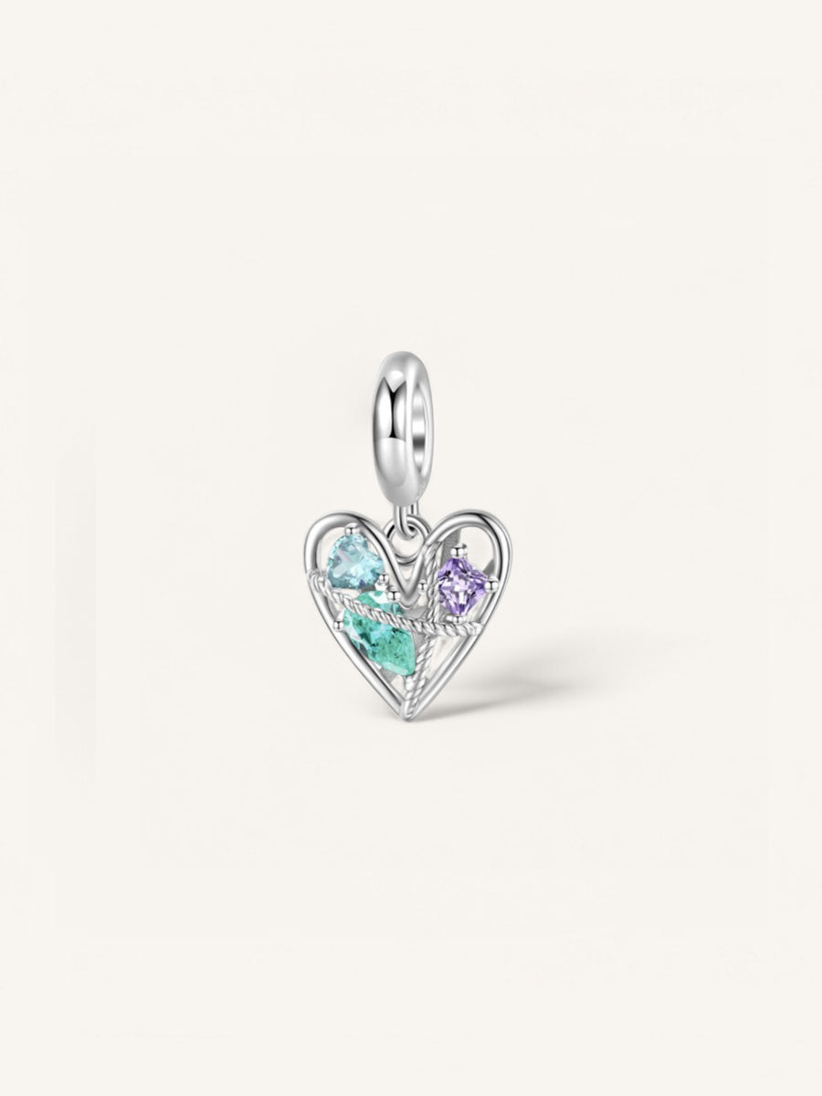 Charm corazon tricolor