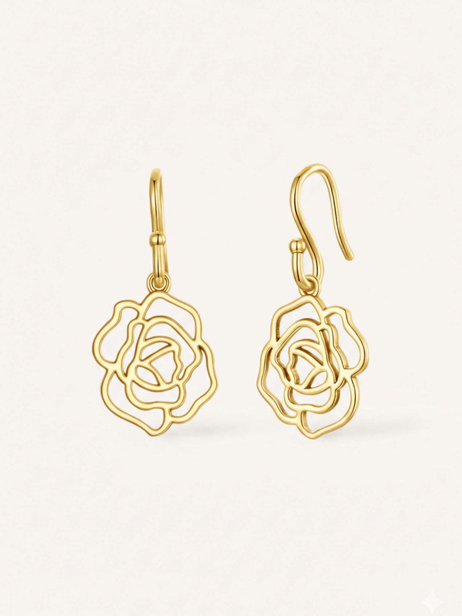 Pendientes rosa eterna