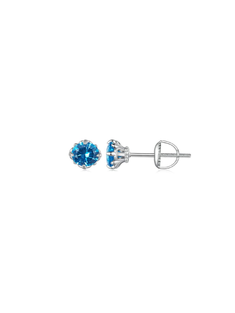 Pendientes circonita azul