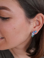 Pendientes circonita azul