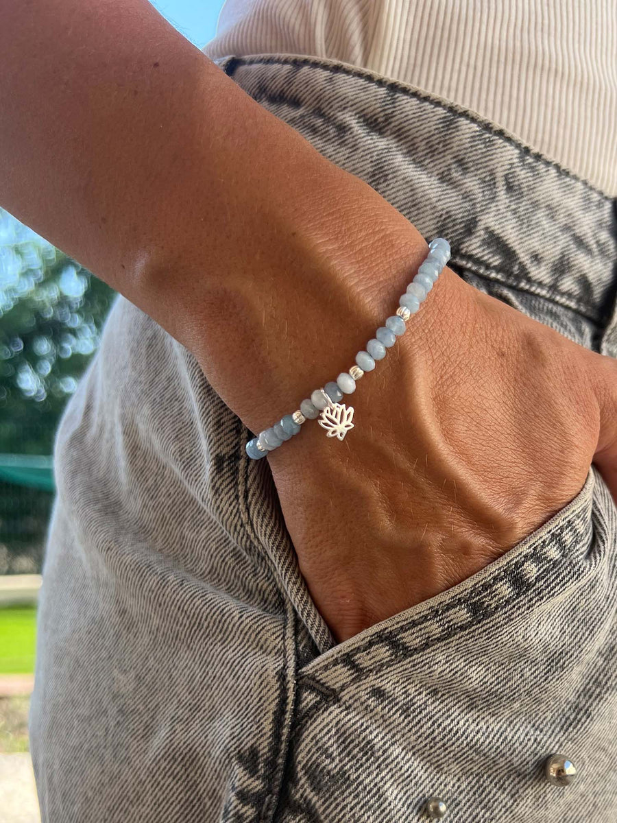 Pulsera Aguamarina Loto