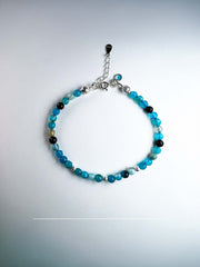 Pulsera de piedra natural con agata y onix, en plata de primera ley.
