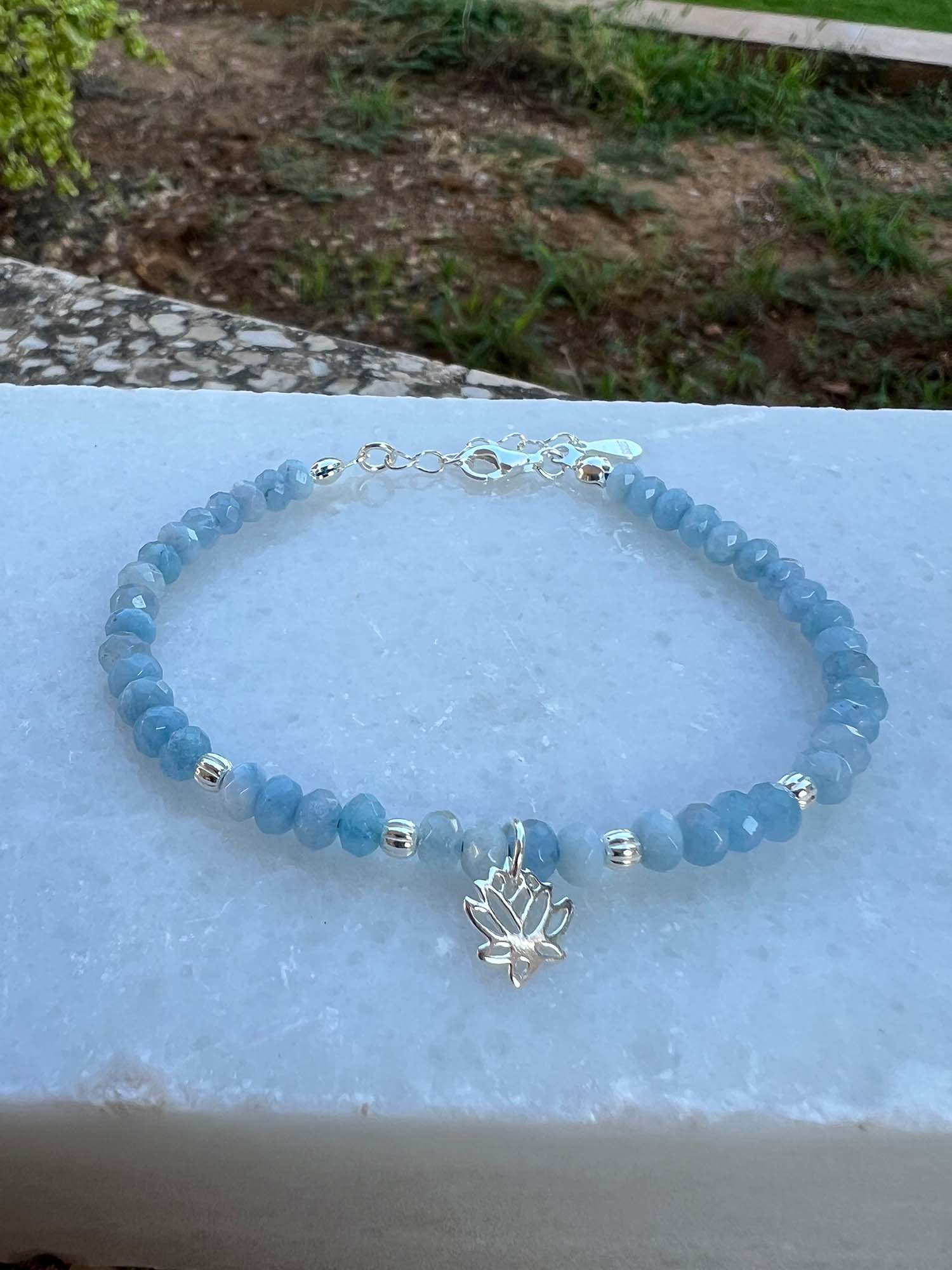 Pulsera Aguamarina Loto