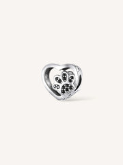 Charm corazón huella mascota