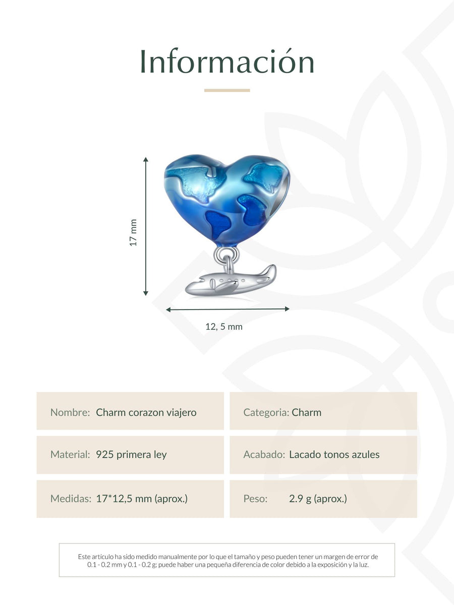 Charm corazón viajero