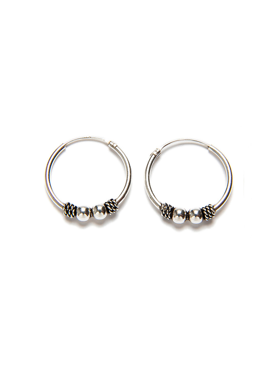 Pendientes bali doble esfera