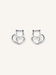 Pendientes gato corazón