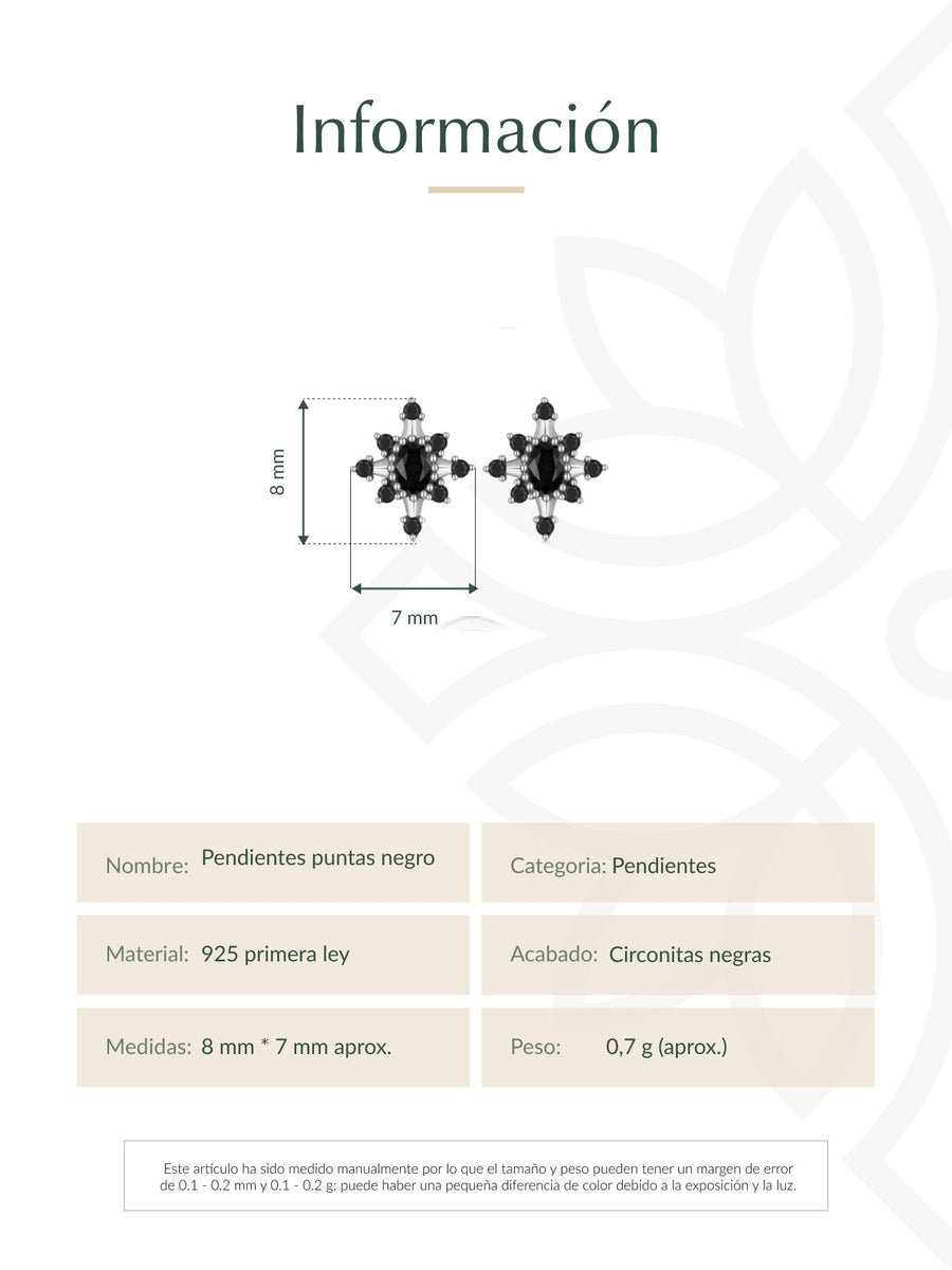 Pendientes puntas negro