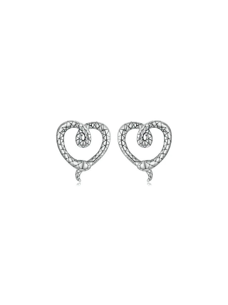 Pendientes corazon de serpiente